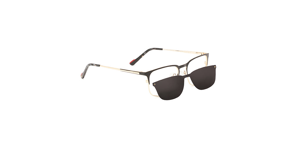 Happster Clipon Unisex Eyeglasses Full_Frame Square Medium 50 Metal SM XJ5102