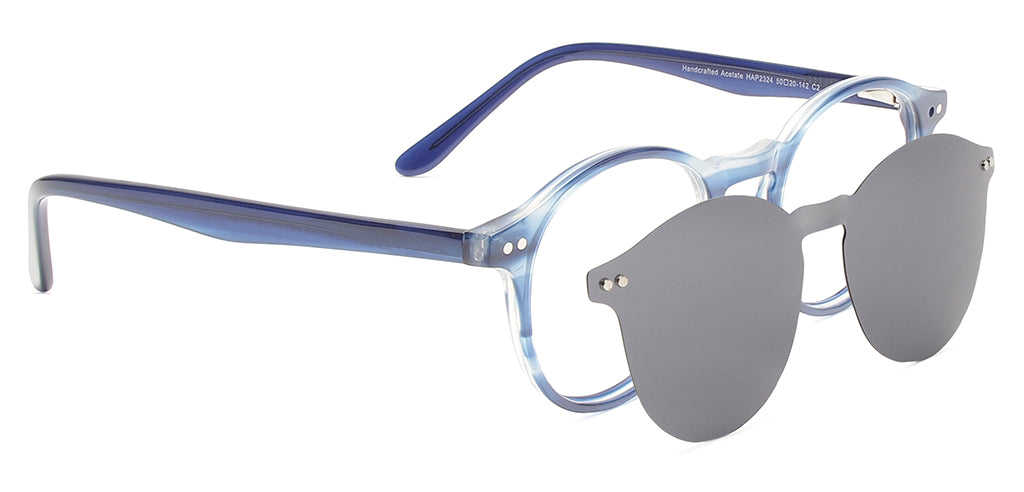 Happster Clipon Unisex Eyeglasses Full_frame Round Medium 50 Acetate SM SW2324