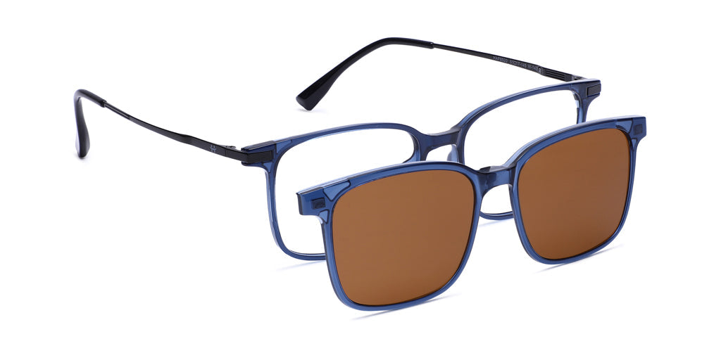 Happster Clipon Unisex Eyeglasses Full Frame Rectangle Medium 51 TR90 SM AM8520