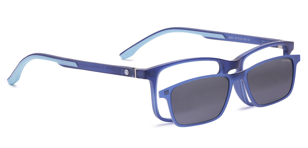 Peepstar Clipon Kids Eyeglasses Full Frame Rectangle 5-8 years 47 TR90 SM SE6507