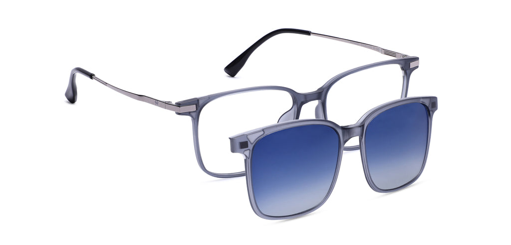 Happster Clipon Unisex Eyeglasses Full Frame Rectangle Medium 51 TR90 SM AM8520
