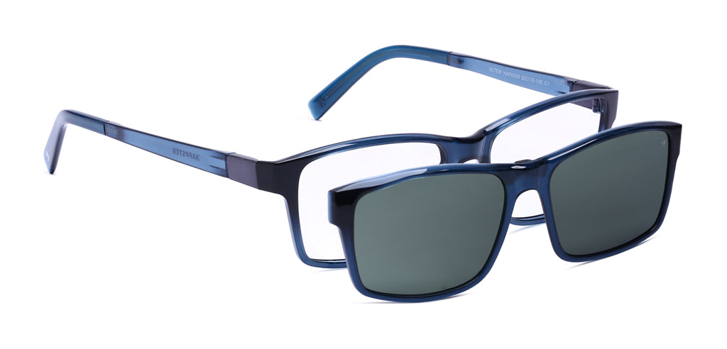 Happster Clipon Unisex Eyeglasses Full Frame Rectangle Medium 52 Ultem SM WX6509
