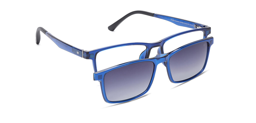 Happster Clipon Unisex Eyeglasses Full Frame Clipon Rectangle Large 53 Ultem SM SE6503