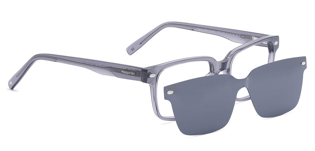 Happster Clipon Unisex Eyeglasses Full Frame Rectangle Medium 51 Acetate SM SW2328