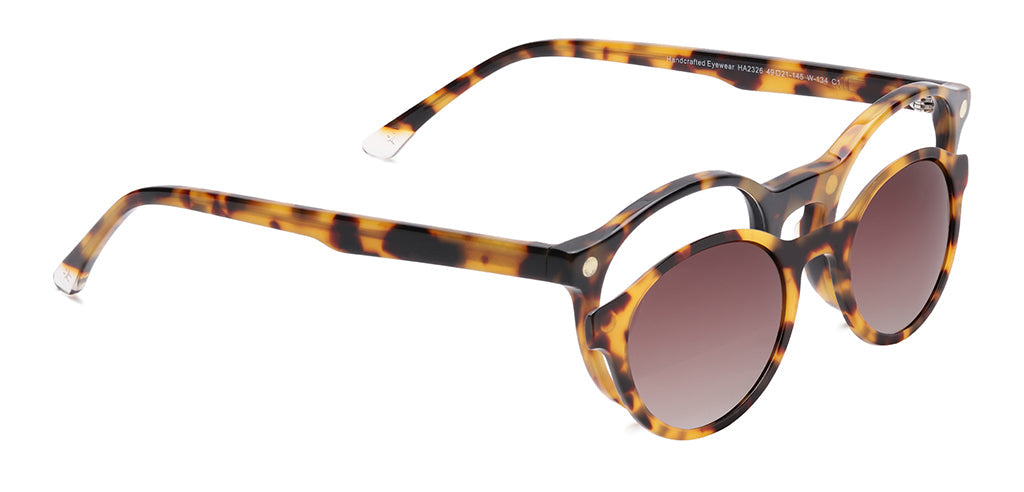 Happster Clipon Unisex Eyeglasses Full Frame Round Small 49 Acetate SM SW2326R