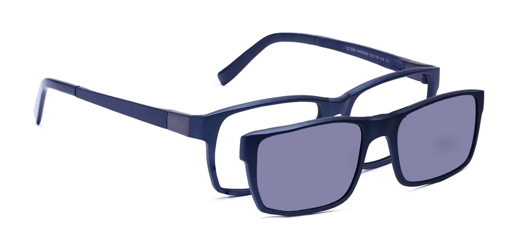 Happster Clipon Unisex Eyeglasses Full Frame Rectangle Medium 52 Ultem SM WX6509