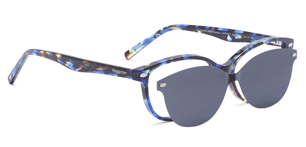 Happster Clipon Women Eyeglasses Full Frame Cateye Medium 50 Acetate SM SW2327