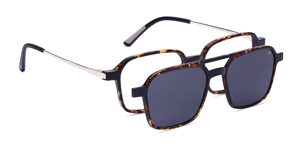Happster Clipon Unisex Eyeglasses Full Frame Clipon Geometric Medium 51 Ultem SM WX6500