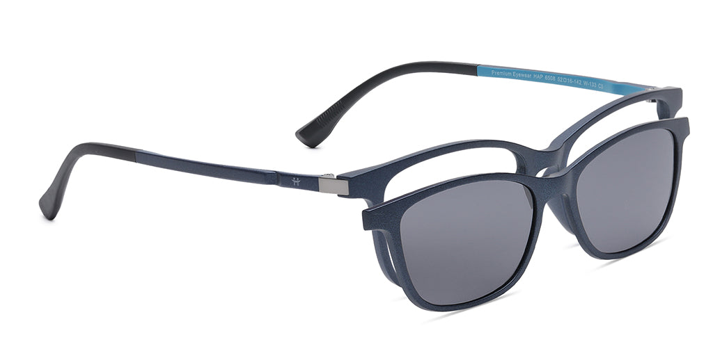 Happster Clipon Women Eyeglasses Full Frame Cateye Large 52 Ultem SM WX6508