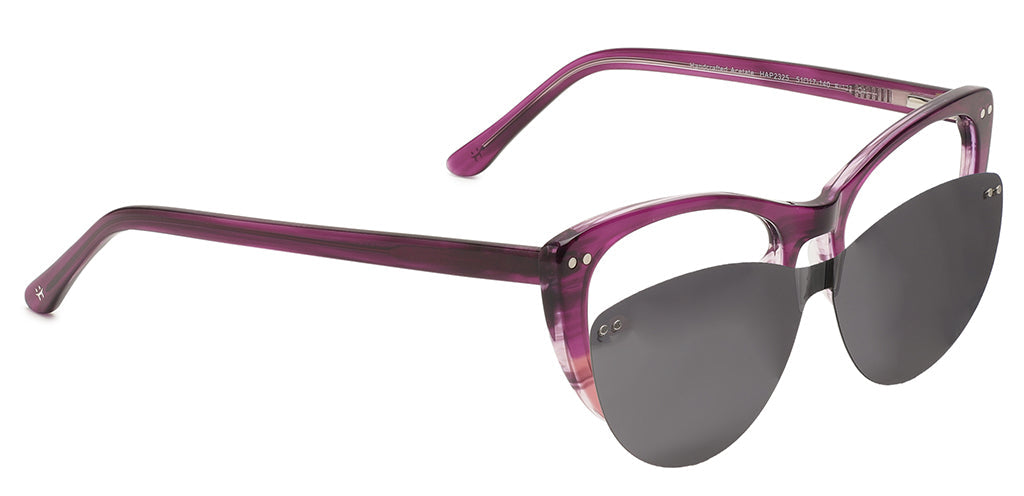 Happster Clipon Women Eyeglasses Full Frame Cateye Medium 51 Acetate SM SW2325