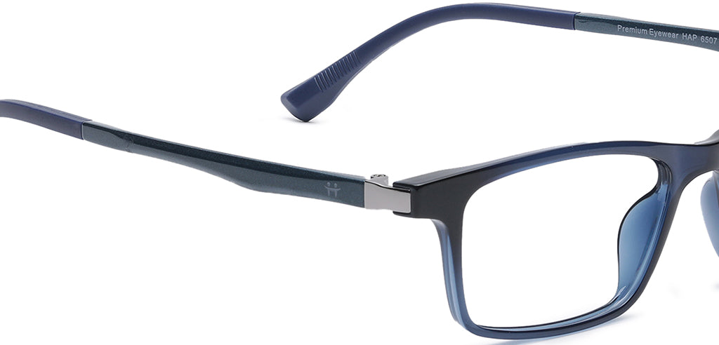Happster Clipon Unisex Eyeglasses Full Frame Rectangle Medium 50 Ultem SM WX6507