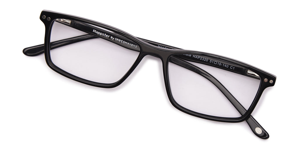 Happster Clipon Unisex Eyeglasses Full Frame Rectangle Medium 51 Acetate SM ANI2320