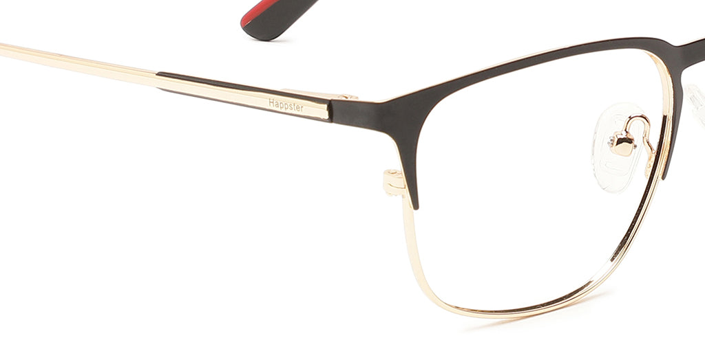 Happster Clipon Unisex Eyeglasses Full_Frame Square Medium 50 Metal SM XJ5102