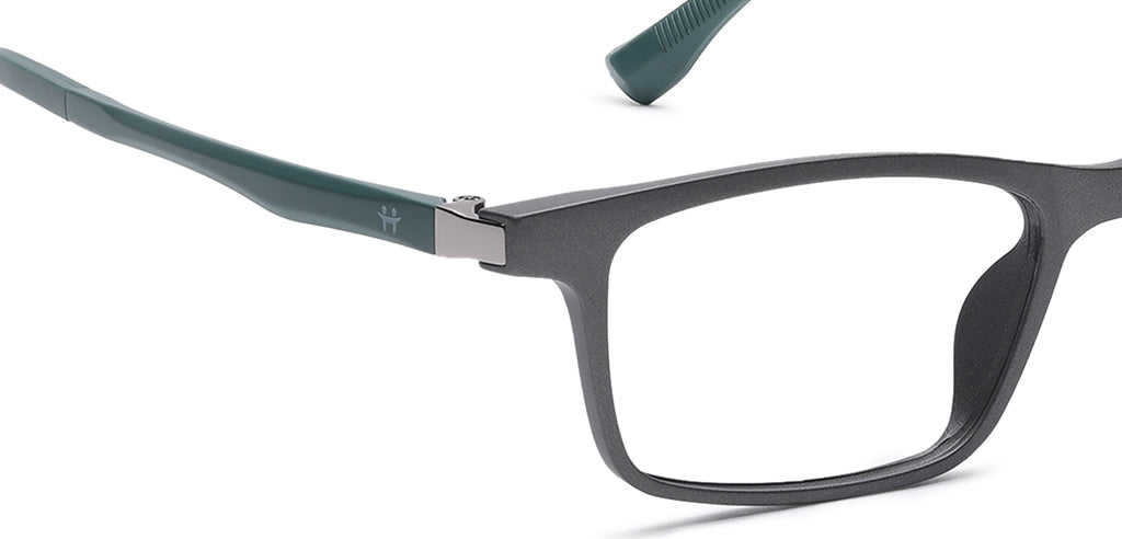 Happster Clipon Unisex Eyeglasses Full Frame Rectangle Medium 50 Ultem SM WX6507