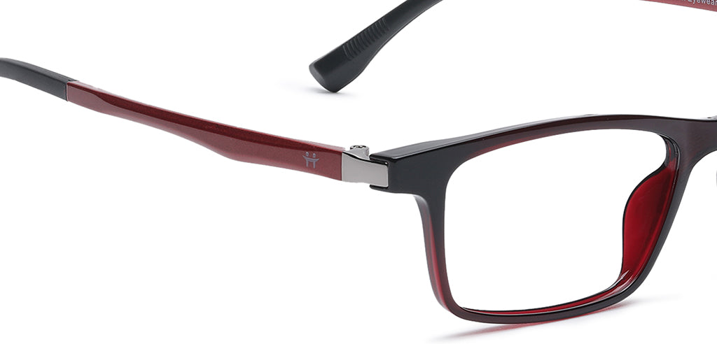 Happster Clipon Unisex Eyeglasses Full Frame Rectangle Medium 50 Ultem SM WX6507