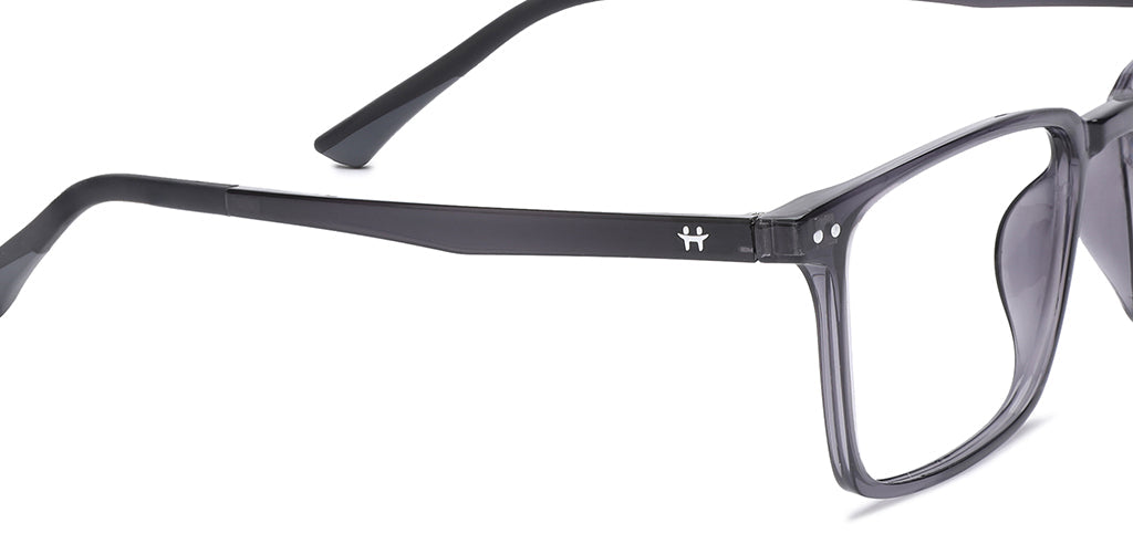 Happster Clipon Unisex Eyeglasses Full Frame Clipon Square Large 52 Ultem SM SE6502