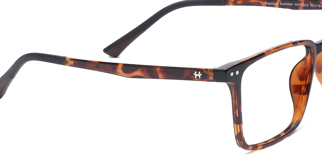 Happster Clipon Unisex Eyeglasses Full Frame Clipon Square Large 52 Ultem SM SE6502