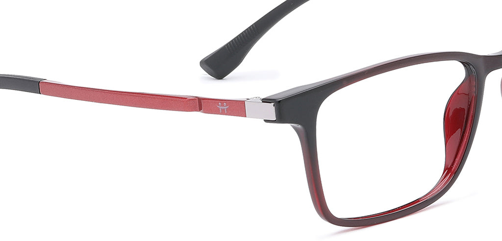 Happster Clipon Unisex Eyeglasses Full Frame Clipon Rectangle Medium 51 Ultem SM WX6501