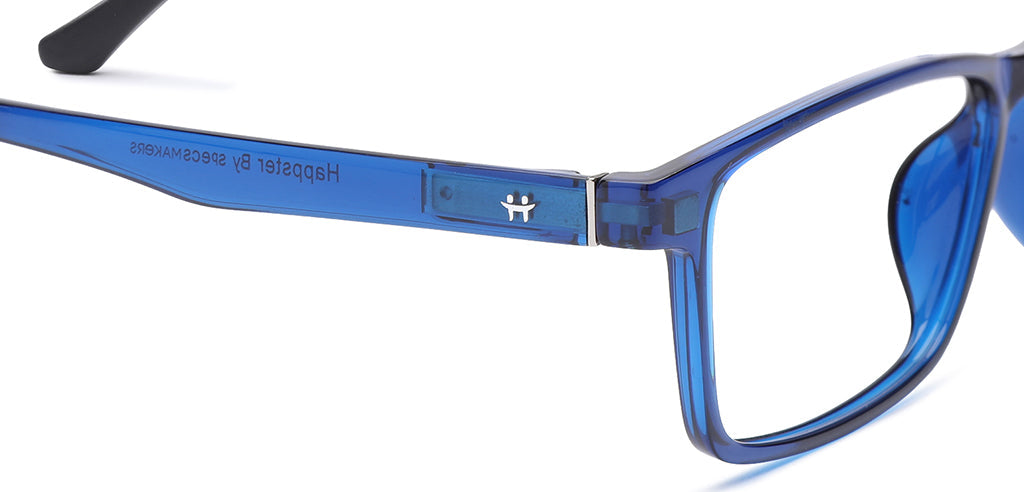 Happster Clipon Unisex Eyeglasses Full Frame Clipon Rectangle Large 53 Ultem SM SE6503