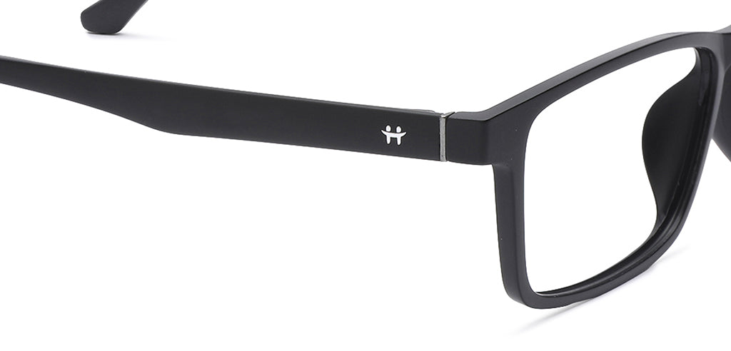 Happster Clipon Unisex Eyeglasses Full Frame Clipon Rectangle Large 53 Ultem SM SE6503