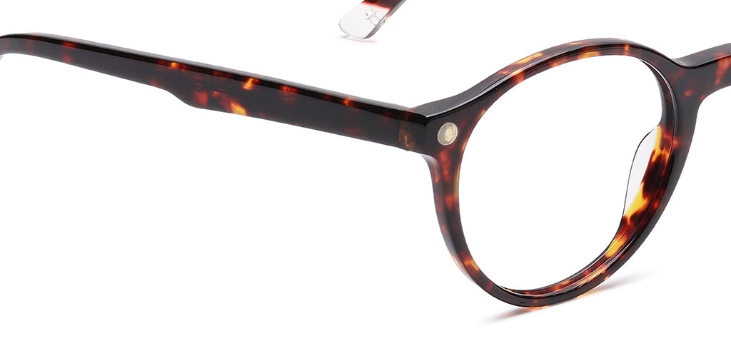 Happster Clipon Unisex Eyeglasses Full Frame Round Small 49 Acetate SM SW2326R