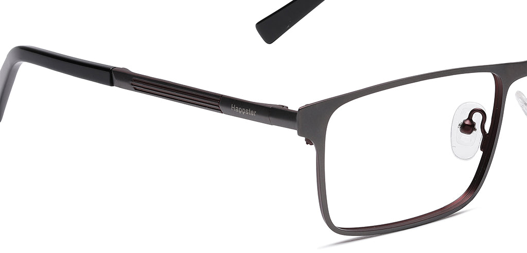 Happster Clipon Unisex Eyeglasses Full Frame Rectangle Large 53 TR90 SM XJ5108