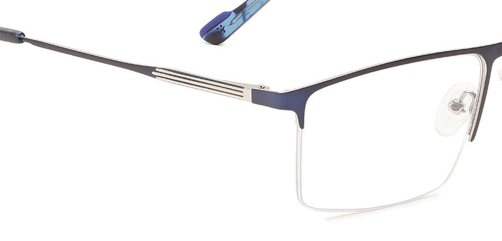 Happster Clipon Unisex Eyeglasses Half_Frame Square Large 53 Metal SM XJ5101
