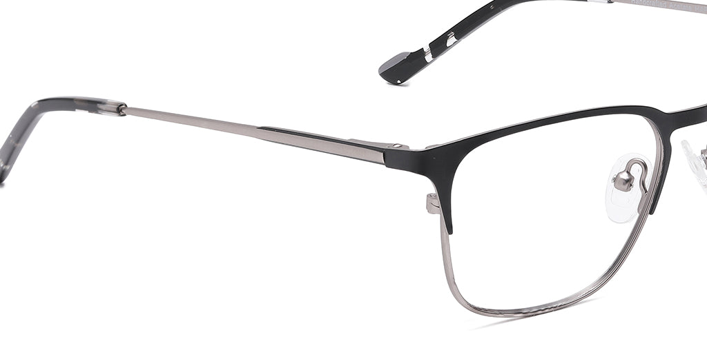 Happster Clipon Unisex Eyeglasses Full_Frame Square Medium 50 Metal SM XJ5102
