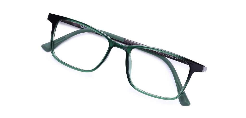 Happster Clipon Unisex Eyeglasses Full Frame Clipon Rectangle Medium 51 Ultem SM WX6501