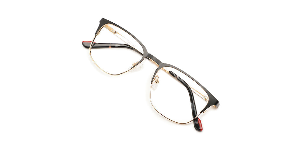 Happster Clipon Unisex Eyeglasses Full_Frame Square Medium 50 Metal SM XJ5102