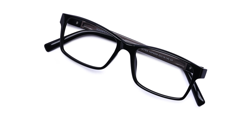 Happster Clipon Unisex Eyeglasses Full Frame Rectangle Medium 52 Ultem SM WX6509