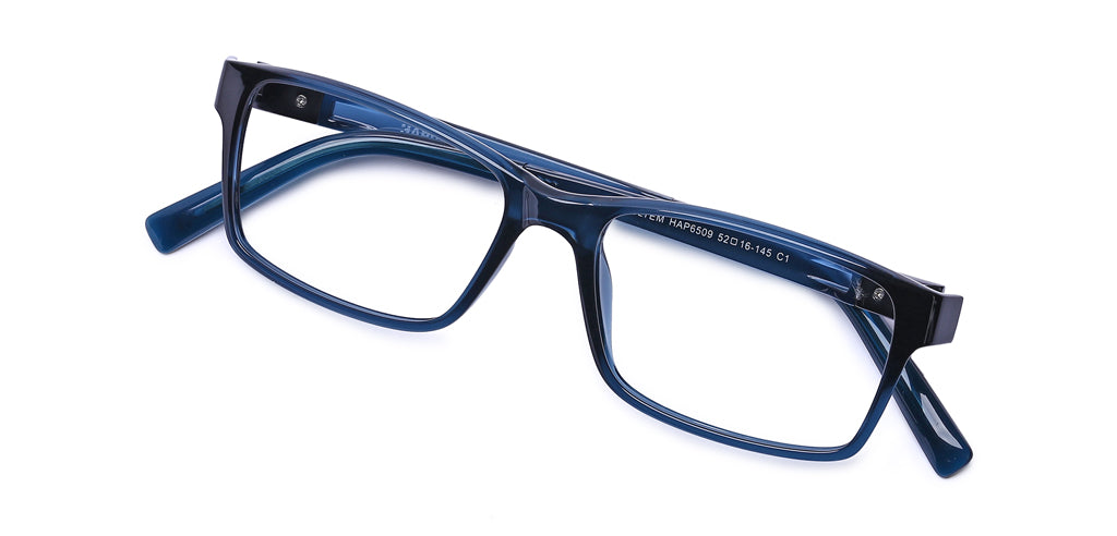 Happster Clipon Unisex Eyeglasses Full Frame Rectangle Medium 52 Ultem SM WX6509