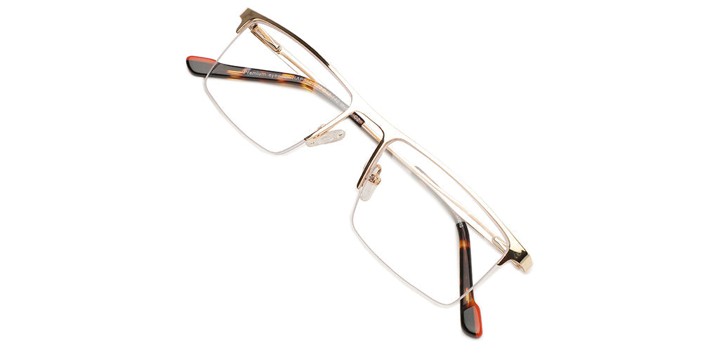 Happster Clipon Unisex Eyeglasses Half_Frame Square Large 53 Metal SM XJ5101
