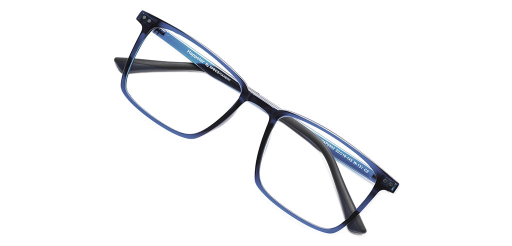 Happster Clipon Unisex Eyeglasses Full Frame Clipon Square Large 52 Ultem SM SE6502