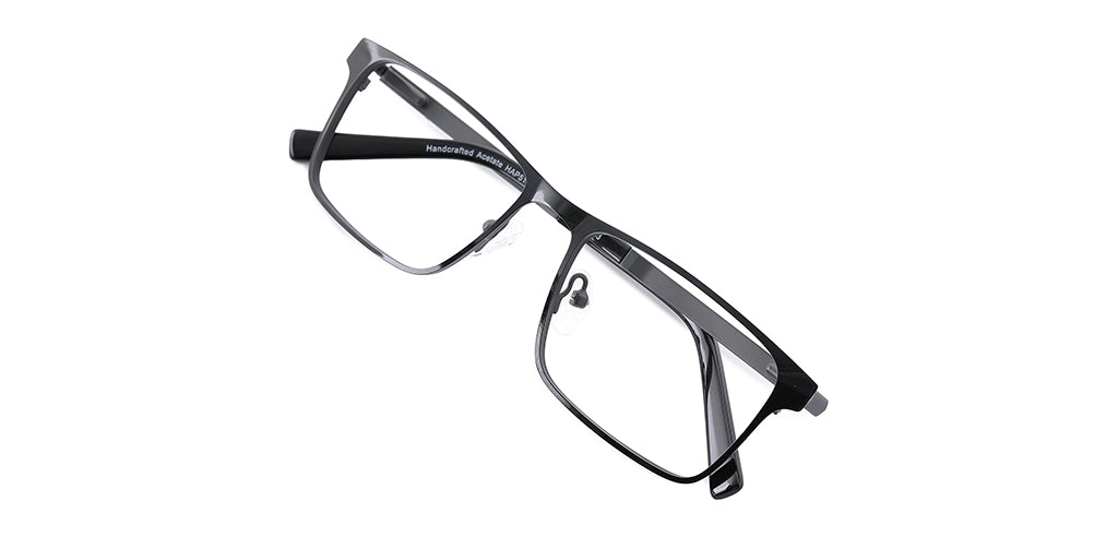 Happster Clipon Unisex Eyeglasses Full Frame Rectangle Large 53 TR90 SM XJ5108