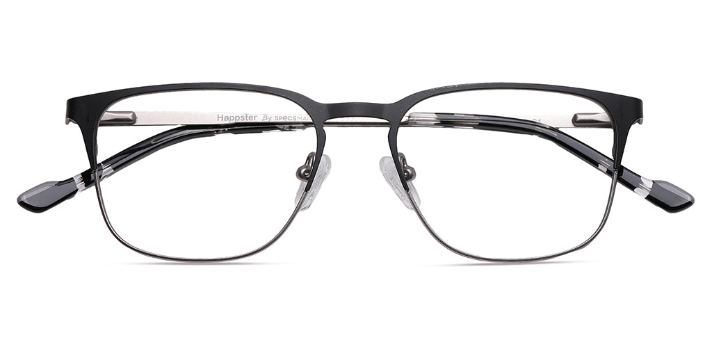Happster Clipon Unisex Eyeglasses Full_Frame Square Medium 50 Metal SM XJ5102