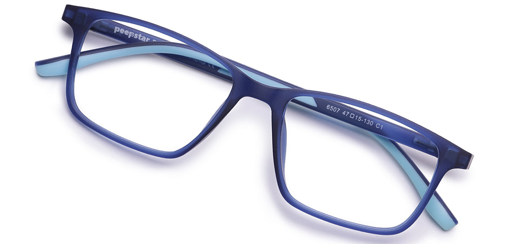Peepstar Clipon Kids Eyeglasses Full Frame Rectangle 5-8 years 47 TR90 SM SE6507
