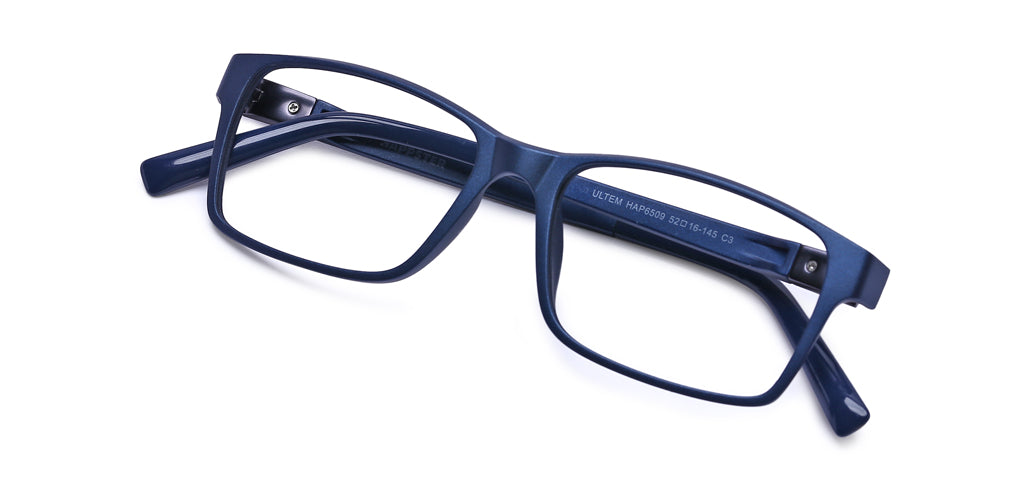 Happster Clipon Unisex Eyeglasses Full Frame Rectangle Medium 52 Ultem SM WX6509