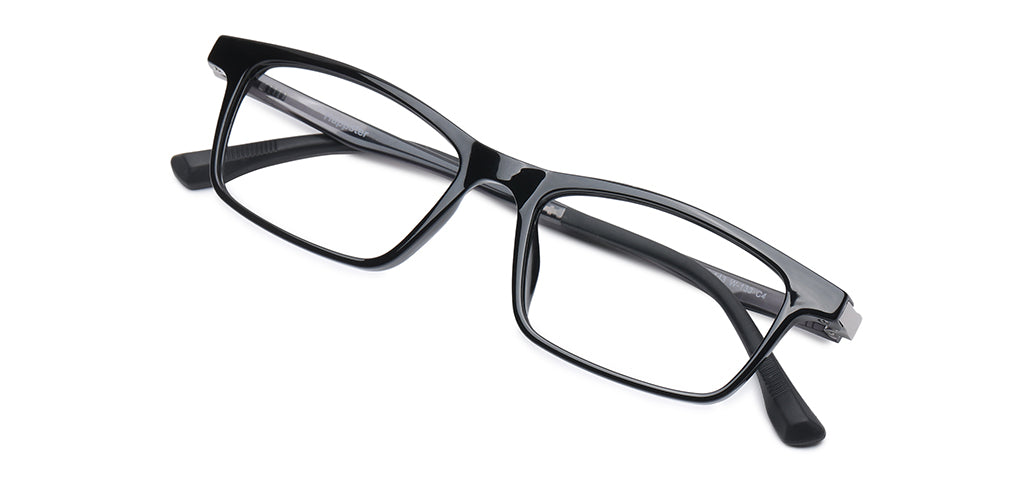 Happster Clipon Unisex Eyeglasses Full Frame Rectangle Medium 50 Ultem SM WX6507