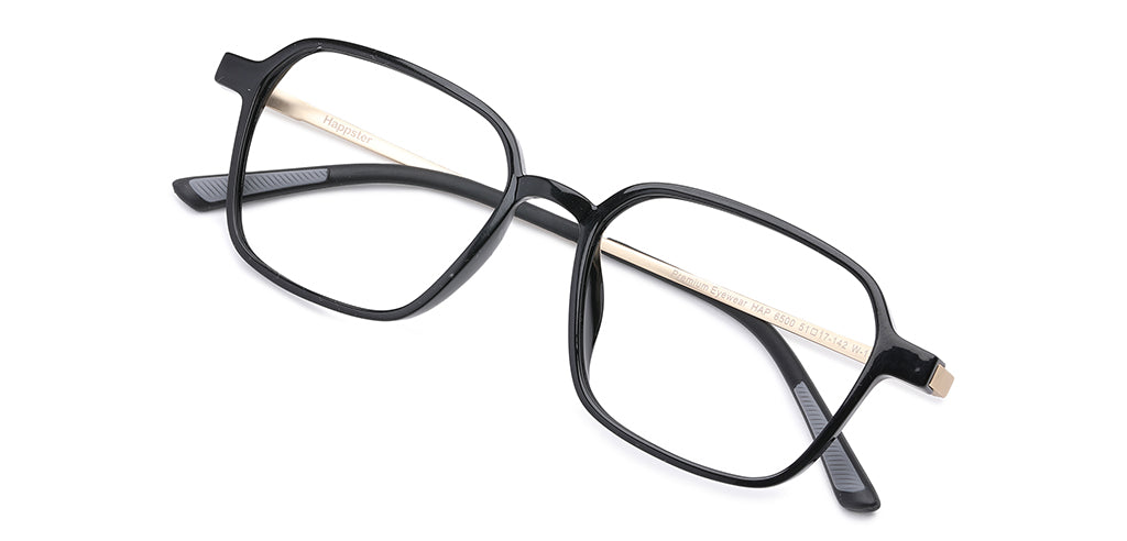 Happster Clipon Unisex Eyeglasses Full Frame Clipon Geometric Medium 51 Ultem SM WX6500