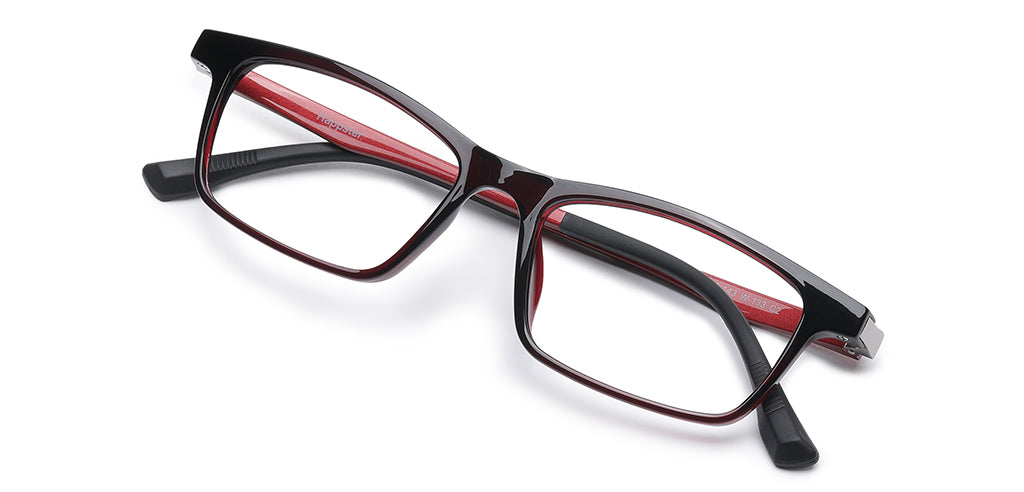 Happster Clipon Unisex Eyeglasses Full Frame Rectangle Medium 50 Ultem SM WX6507