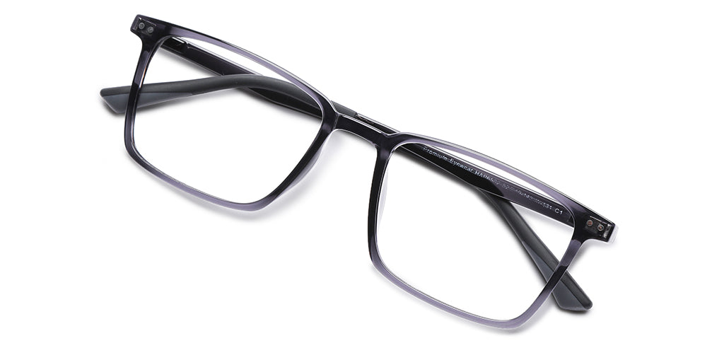 Happster Clipon Unisex Eyeglasses Full Frame Clipon Square Large 52 Ultem SM SE6502
