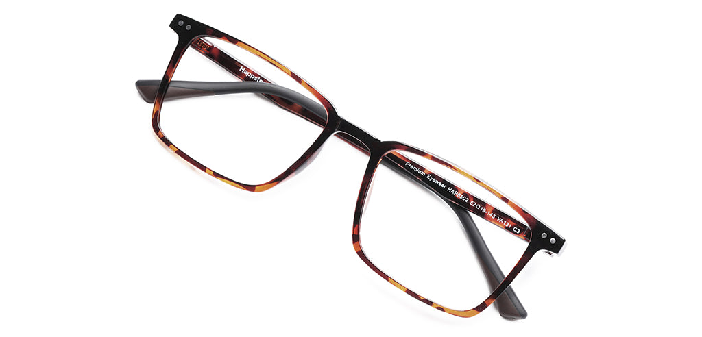 Happster Clipon Unisex Eyeglasses Full Frame Clipon Square Large 52 Ultem SM SE6502