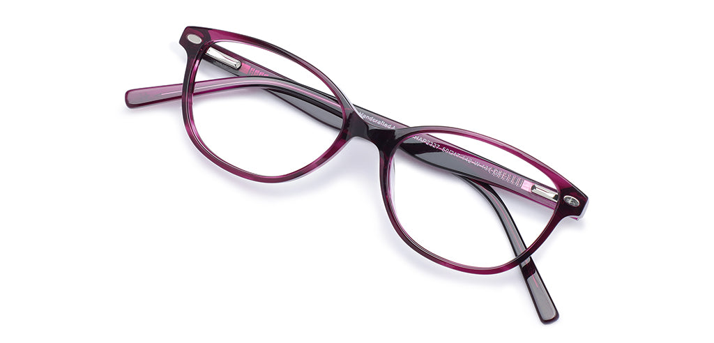 Happster Clipon Women Eyeglasses Full Frame Cateye Medium 50 Acetate SM SW2327
