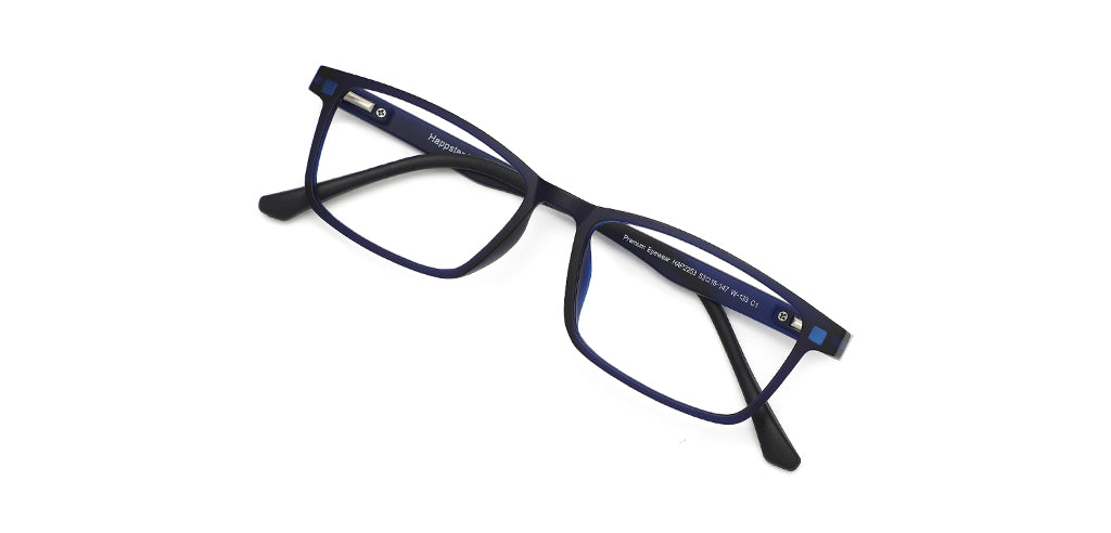 Happster Clipon Unisex Eyeglasses Full Frame Rectangle Large 53 TR90 SM SE2253 (5 in 1)