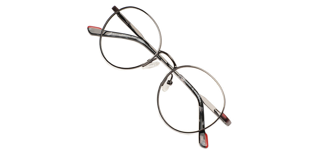 Happster Clipon Unisex Eyeglasses Full_Frame Round Small 48 Metal SM XJ5104