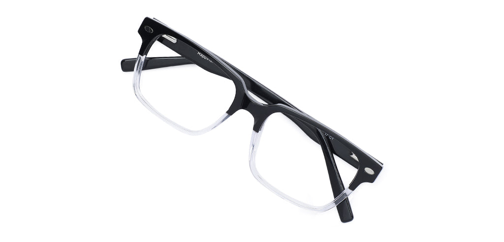 Happster Clipon Unisex Eyeglasses Full Frame Rectangle Medium 51 Acetate SM SW2328