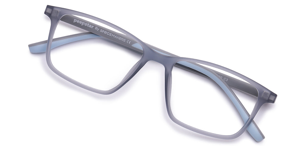 Peepstar Clipon Kids Eyeglasses Full Frame Rectangle 5-8 years 47 TR90 SM SE6507
