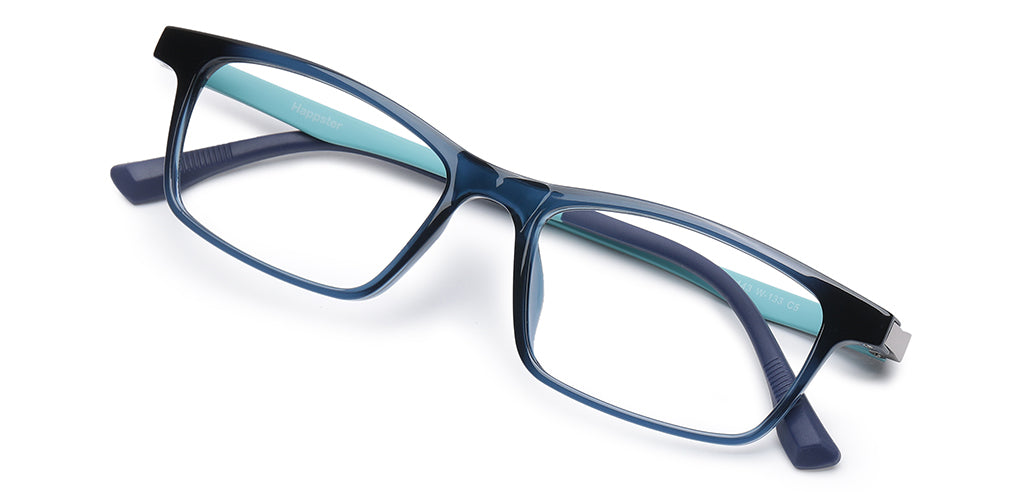 Happster Clipon Unisex Eyeglasses Full Frame Rectangle Medium 50 Ultem SM WX6507