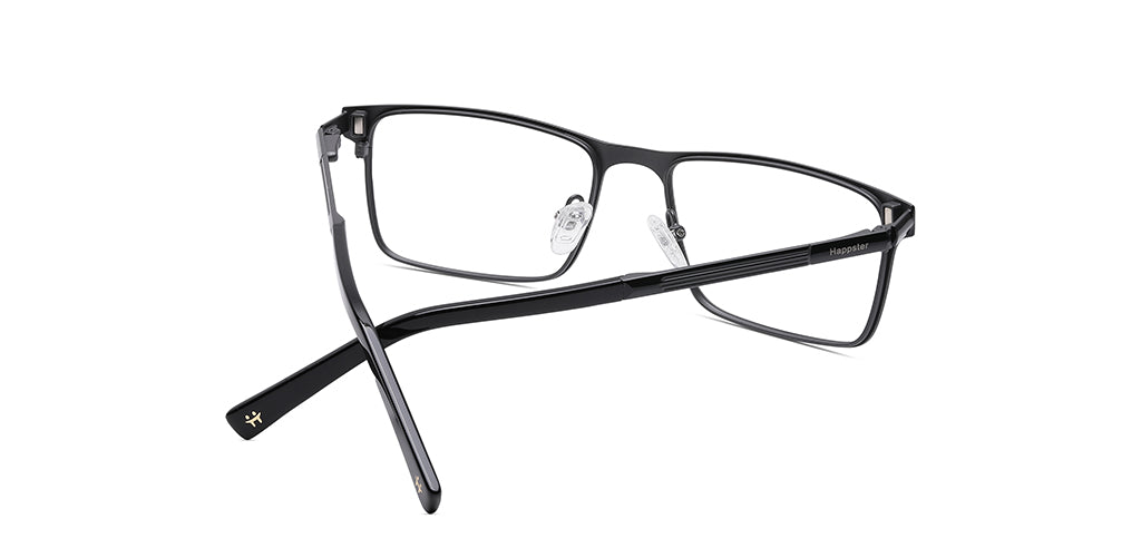 Happster Clipon Unisex Eyeglasses Full Frame Rectangle Large 53 TR90 SM XJ5108
